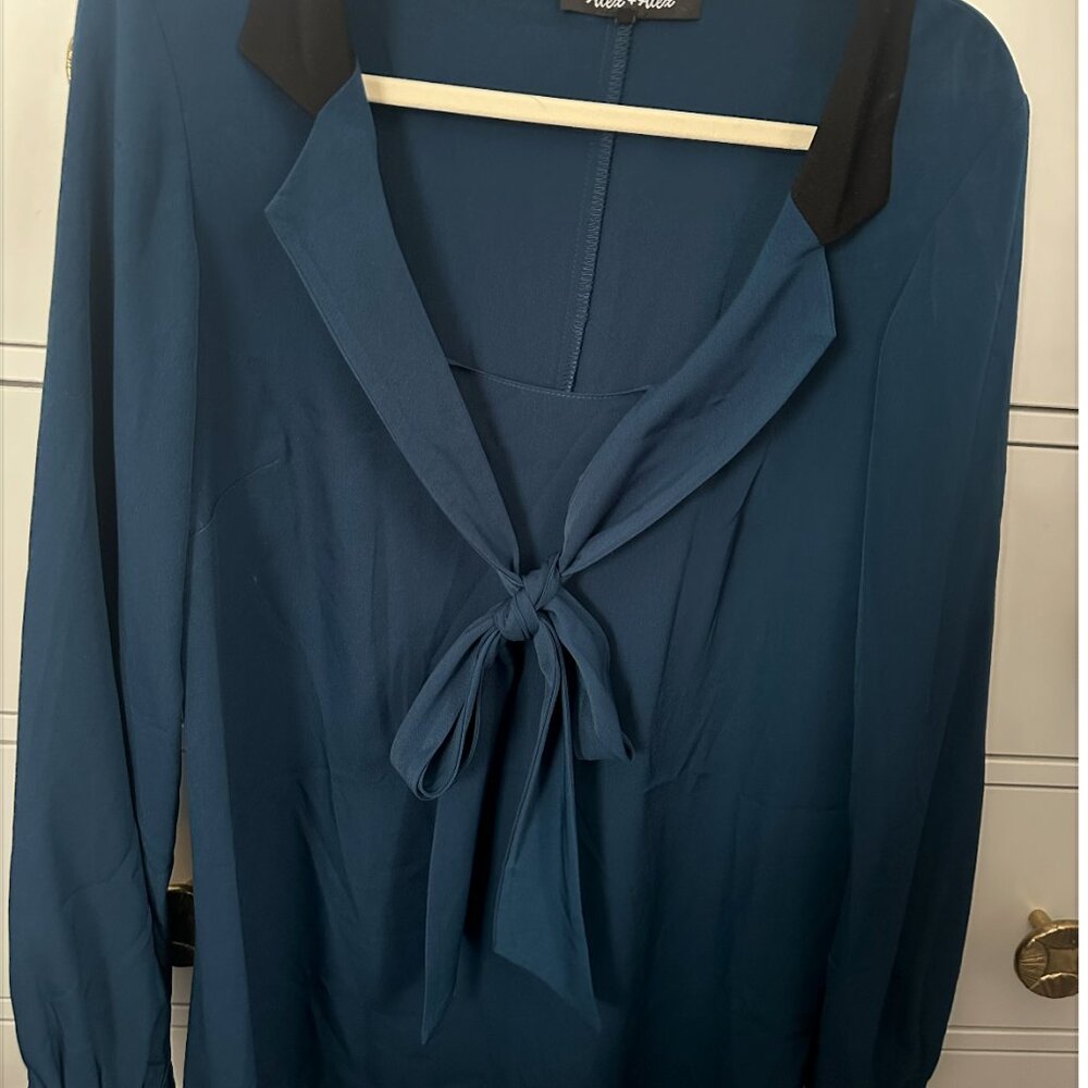 Sassy teal and black dress, Alex & Alex size 12